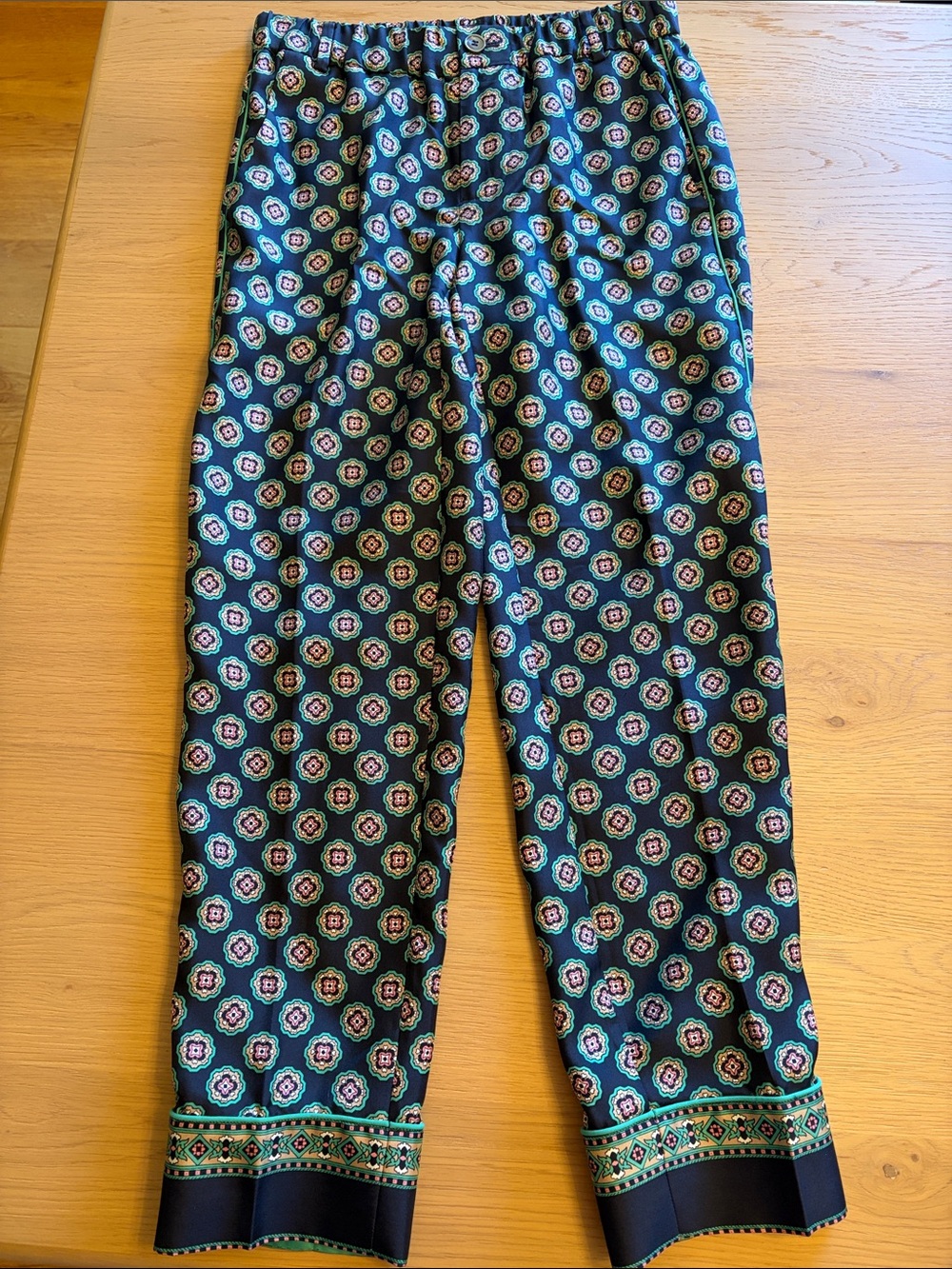 J Crew Silk Medallion Print Pants - Picture 3 of 9